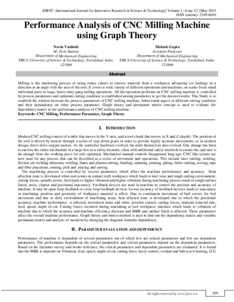 cnc machines Latest Research Papers .